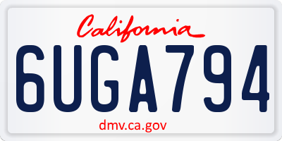 CA license plate 6UGA794