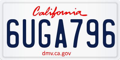 CA license plate 6UGA796
