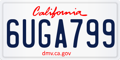 CA license plate 6UGA799