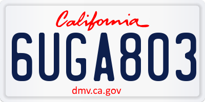 CA license plate 6UGA803
