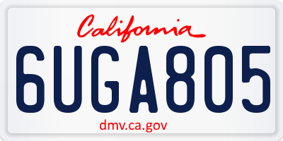 CA license plate 6UGA805