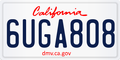 CA license plate 6UGA808
