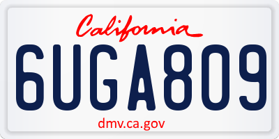 CA license plate 6UGA809