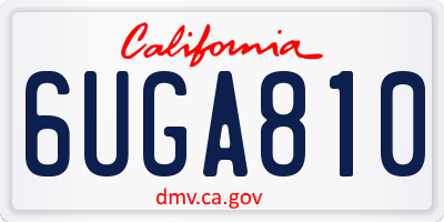 CA license plate 6UGA810