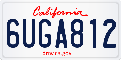 CA license plate 6UGA812