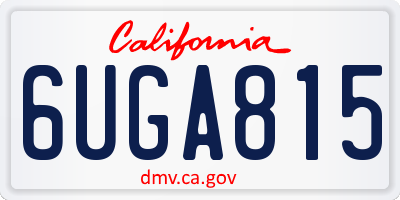 CA license plate 6UGA815