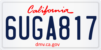 CA license plate 6UGA817