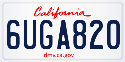 CA license plate 6UGA820