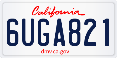 CA license plate 6UGA821