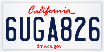 CA license plate 6UGA826