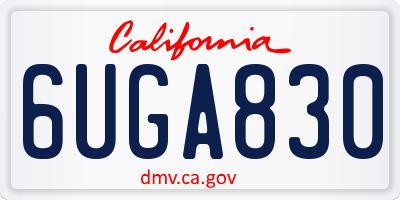 CA license plate 6UGA830
