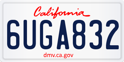 CA license plate 6UGA832