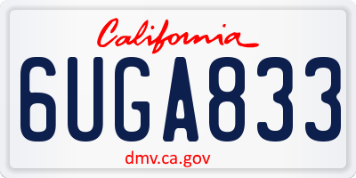 CA license plate 6UGA833