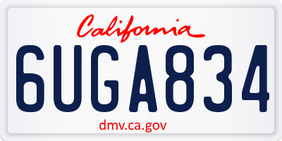 CA license plate 6UGA834