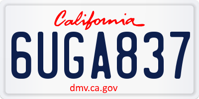 CA license plate 6UGA837