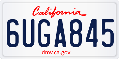 CA license plate 6UGA845