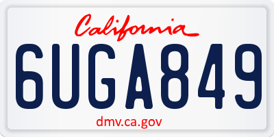 CA license plate 6UGA849