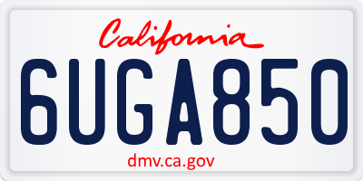 CA license plate 6UGA850