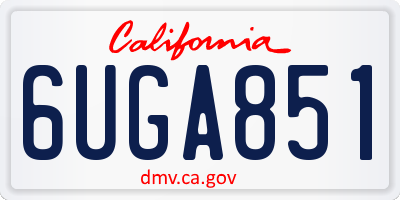 CA license plate 6UGA851