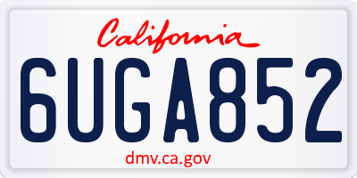 CA license plate 6UGA852