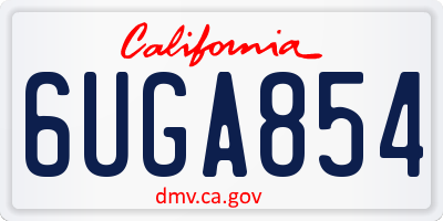 CA license plate 6UGA854