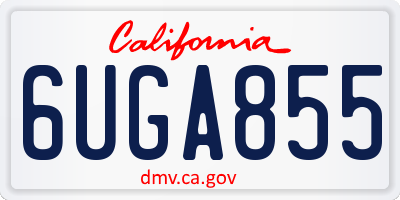 CA license plate 6UGA855