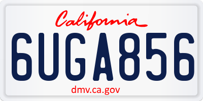 CA license plate 6UGA856