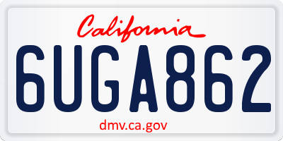 CA license plate 6UGA862