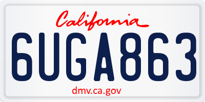 CA license plate 6UGA863