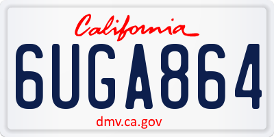 CA license plate 6UGA864