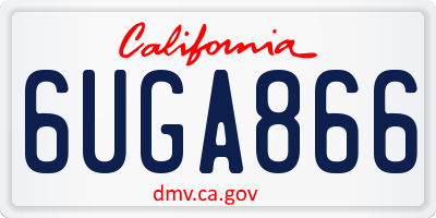 CA license plate 6UGA866