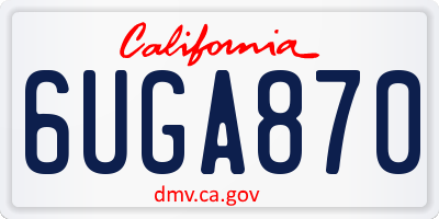 CA license plate 6UGA870