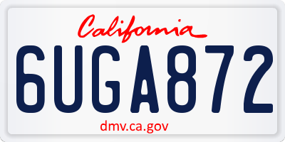 CA license plate 6UGA872