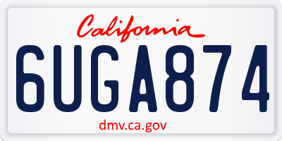 CA license plate 6UGA874