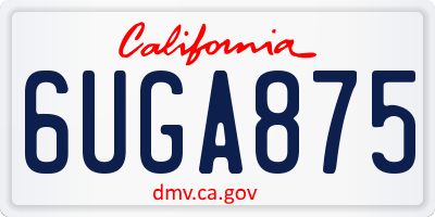 CA license plate 6UGA875
