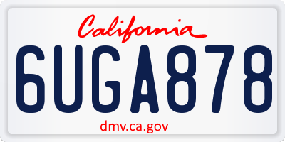 CA license plate 6UGA878