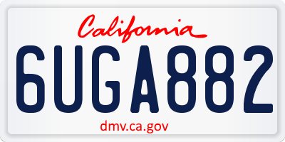 CA license plate 6UGA882