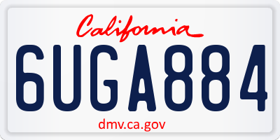 CA license plate 6UGA884