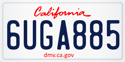 CA license plate 6UGA885