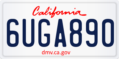 CA license plate 6UGA890
