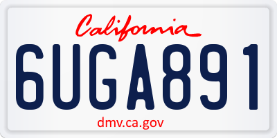 CA license plate 6UGA891