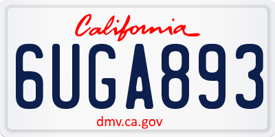 CA license plate 6UGA893