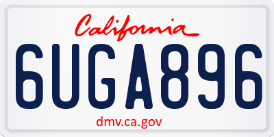 CA license plate 6UGA896