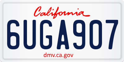 CA license plate 6UGA907