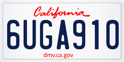 CA license plate 6UGA910