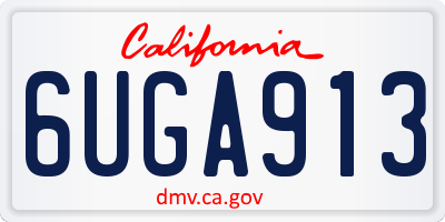 CA license plate 6UGA913
