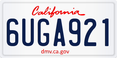 CA license plate 6UGA921