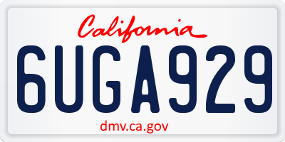 CA license plate 6UGA929
