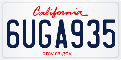 CA license plate 6UGA935