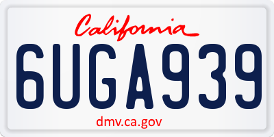 CA license plate 6UGA939